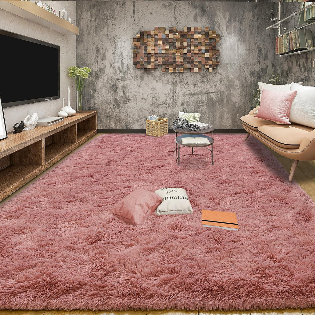 Blush 8x10 Super Soft Fluffy Shaggy Area Rug