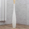 White 36" Wooden Farmhouse Floor Vase
